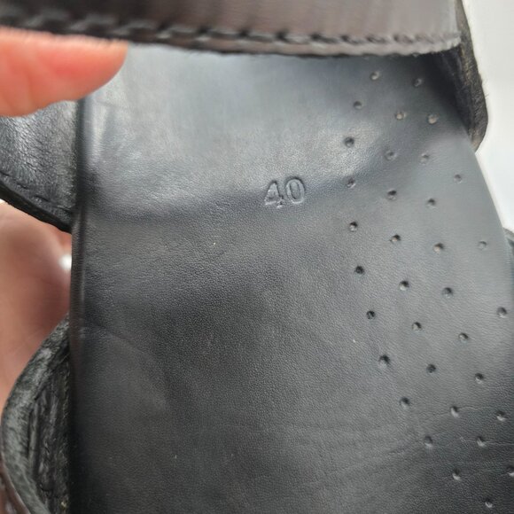 Dansko | 'Marcelle' black leather Mary Jane platform boho clogs shoes | WMS 9 - Picture 7 of 11